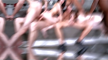 FANTASTIC GANGBANG! Two fucking teens in a triple set with DVP DAP TP against six hard cocks EKS373